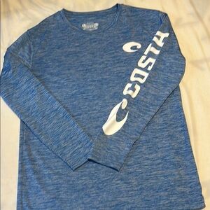 Costa Kids Heather Blue Long Sleeve Tee